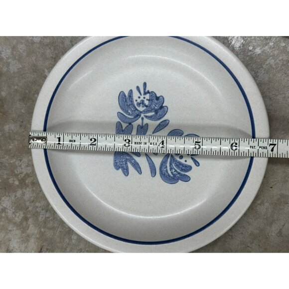 VTG Pfaltzgraff Yorktowne Stoneware Side Plates 7" Blue Flowers READ Set of 3 - Picture 7 of 7